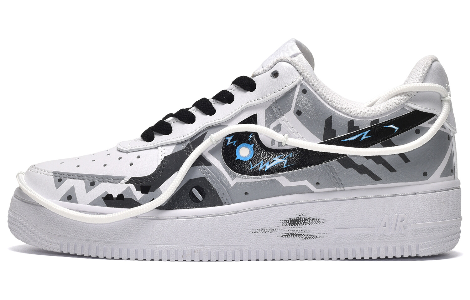

Кроссовки Nike Air Force 1 Skateboard Shoes Women's Low-Top Black White, Черный, Кроссовки Nike Air Force 1 Skateboard Shoes Women's Low-Top Black White