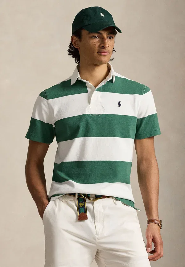 Футболка поло с коротким рукавом классического кроя Polo Ralph Lauren, античный зеленый/оксфордский белый