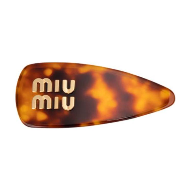 Женская заколка для волос из панциря черепахи MIU MIU, коричневый — фото 2