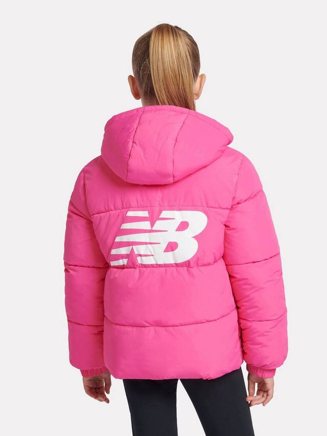 Детская куртка-пуховик с логотипом New Balance, Hi Pink — фото 3