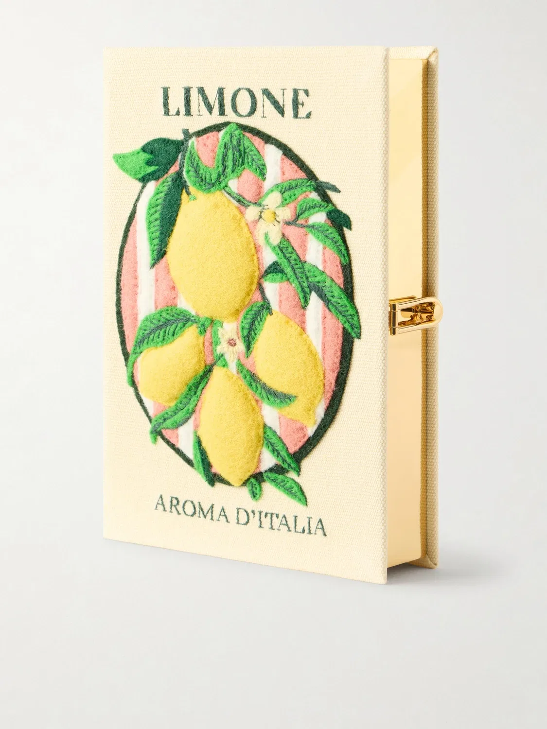 Клатч из канваса с аппликацией и вышивкой Aroma d'Italia Olympia Le-Tan, желтый