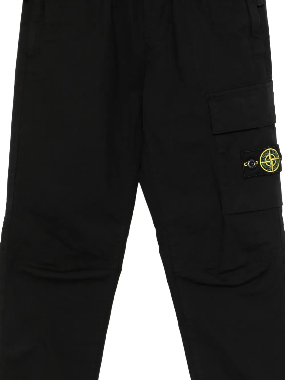 Зауженные брюки с нашивкой с логотипом Stone Island Junior, черный — фото 3