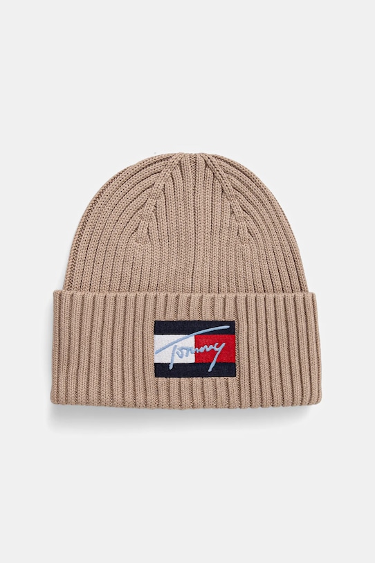 

Детская хлопковая шапка Tommy Hilfiger, бежевый