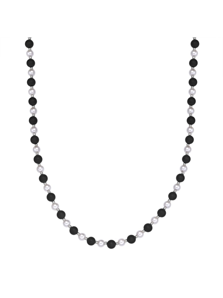 

True Rebels Колье из нержавеющей стали с жемчужиной из оникса черного цвета