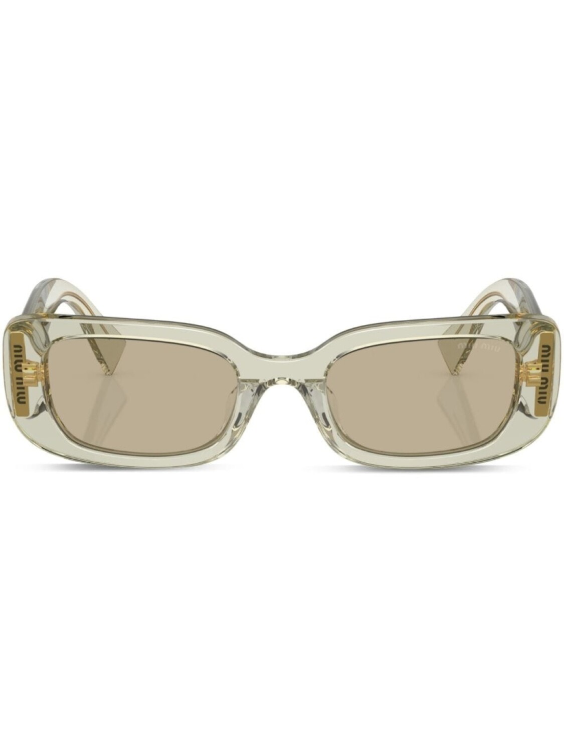 

Солнцезащитные очки в прямоугольной оправе Miu Miu Eyewear, металлик