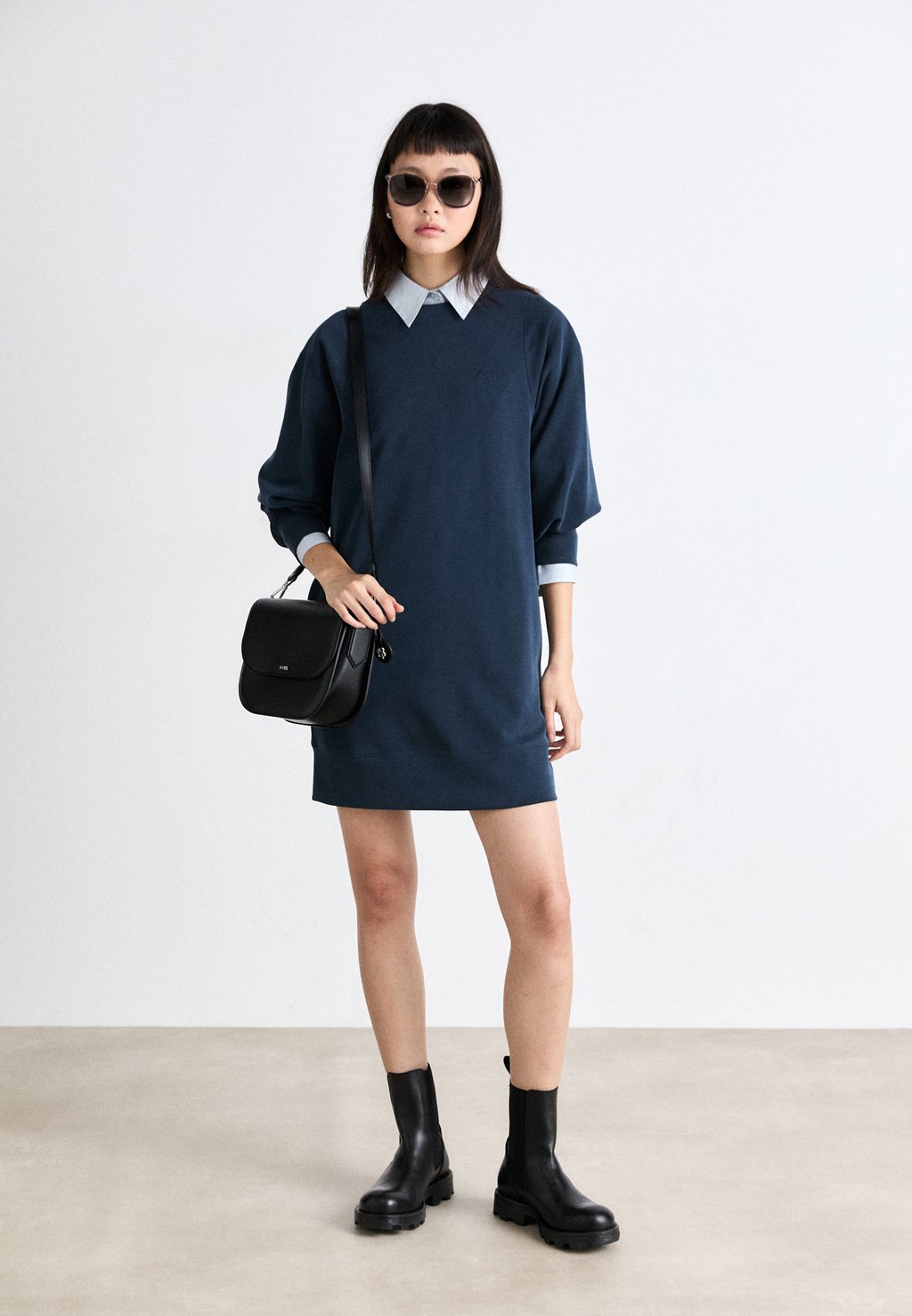 

Платье из джерси BOSS, темно-синий