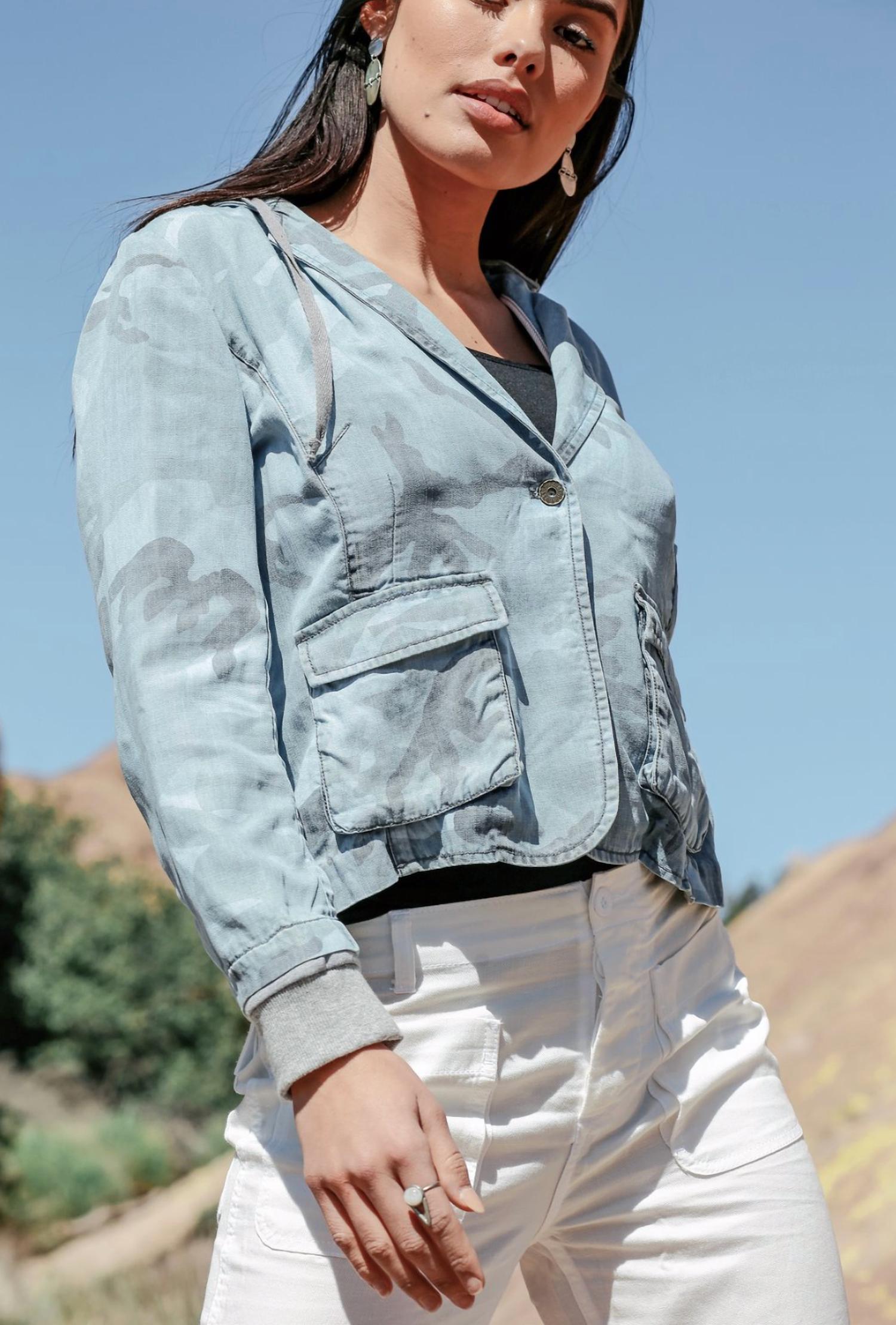 

Блейзер с капюшоном Pamela в джинсовом камуфляже Marrakech, цвет denim camo