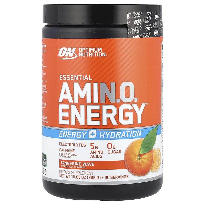 

Optimum Nutrition, ESSENTIAL AMIN.O. ENERGY + ELECTROLYTES, Tangerine Wave, 285 г (10,05 унции)