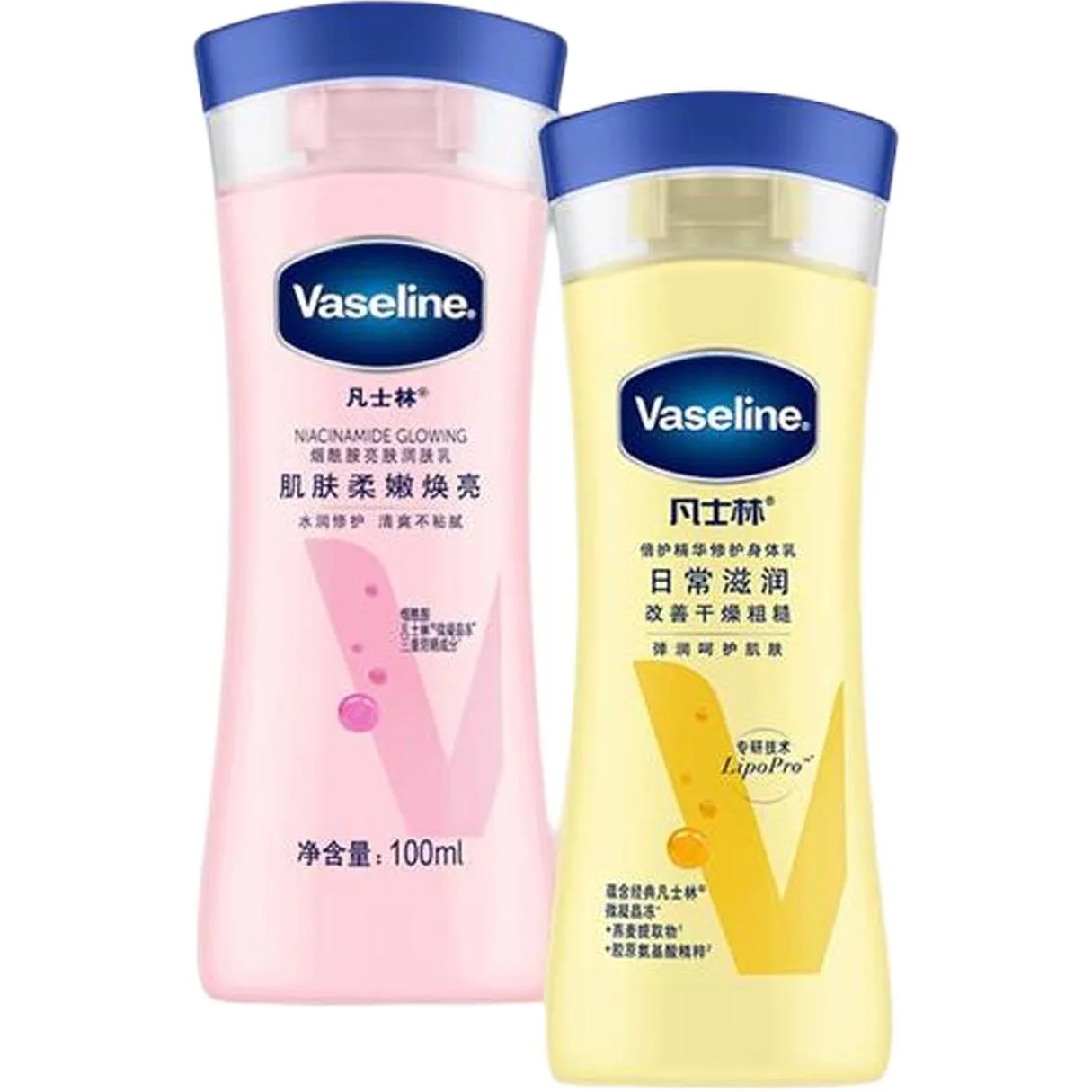 Vaseline Набор увлажняющего лосьона для тела с ниацинамидом, 400 мл + 400 мл, Two-Piece Set: Niacinamide Brightening Moisturizing Lotion 400ml+Intensive Repairing Body Milk 400ml — фото 4