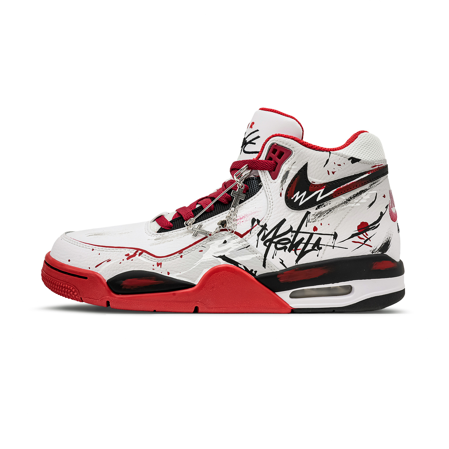 

Nike Кроссовки Flight Legacy Crack Coverage Support Height Increasing High top Vintage Basketball Shoes Men's Red White