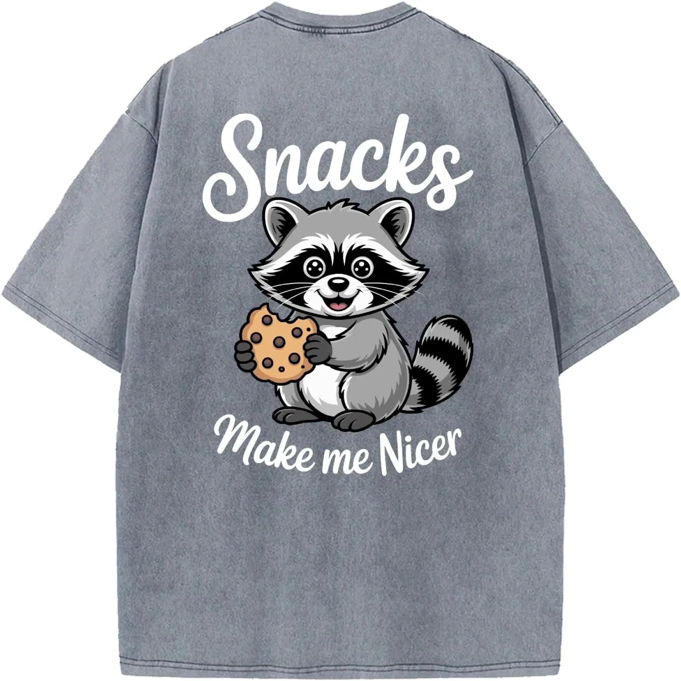Футболка Snacks Make Me Nicer мужская повседневная Generic, светло-серый