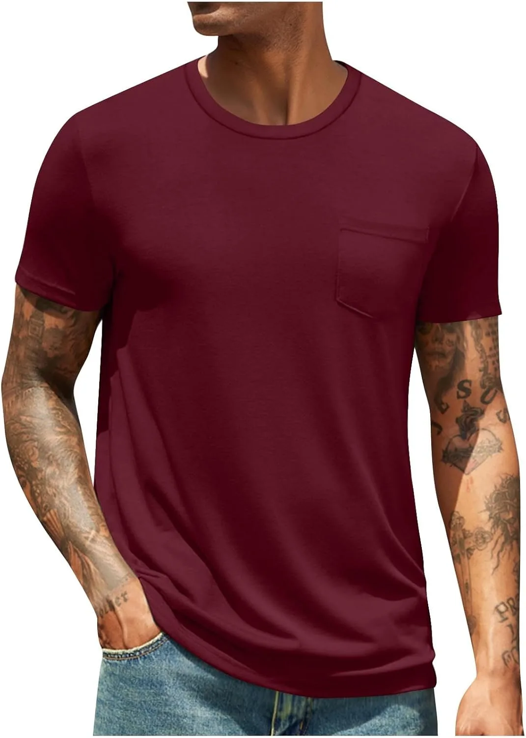 

Мужская футболка с коротким рукавом и круглым вырезом