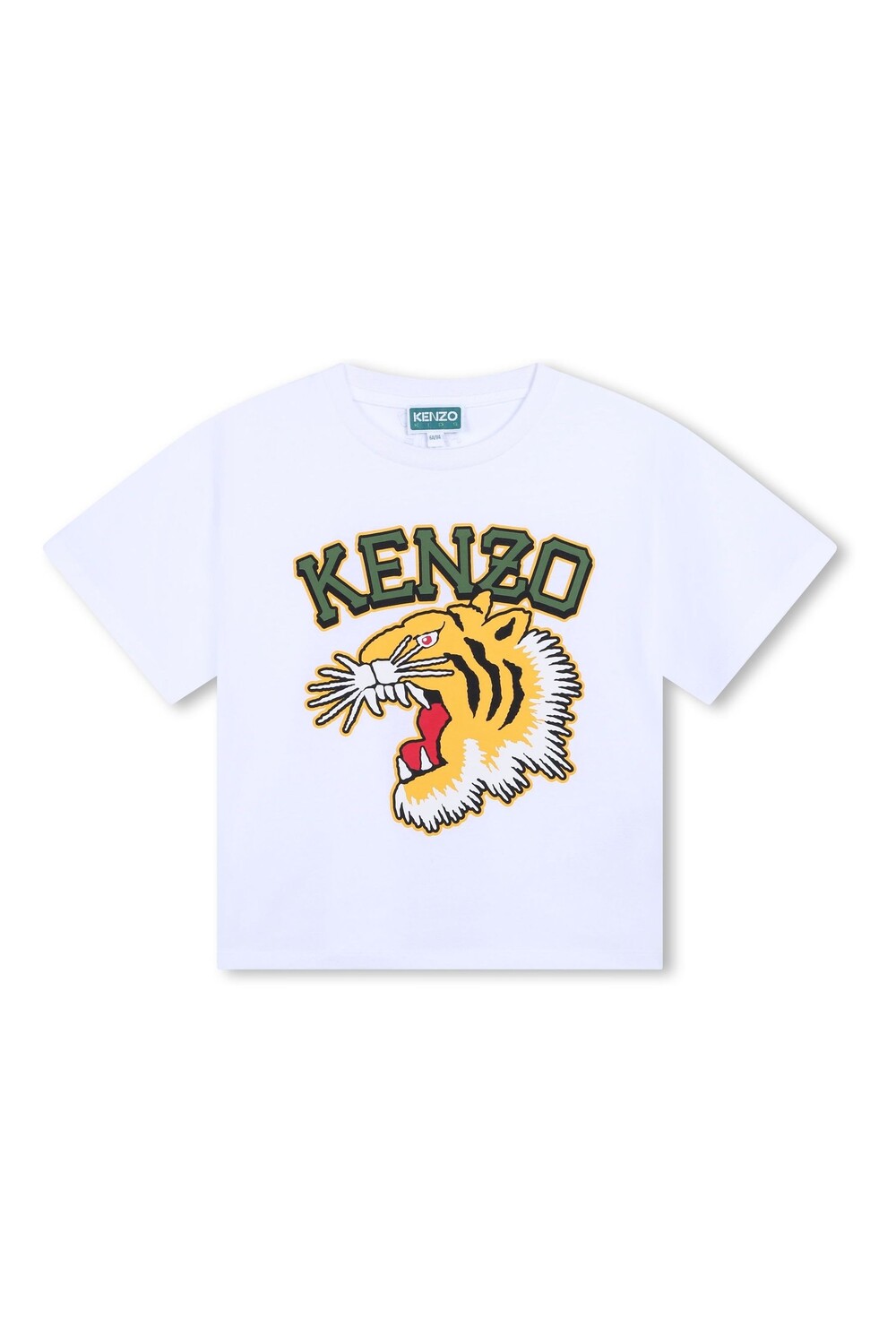 

Футболка с короткими рукавами и логотипом тигра Varisty Kenzo Kids, белый