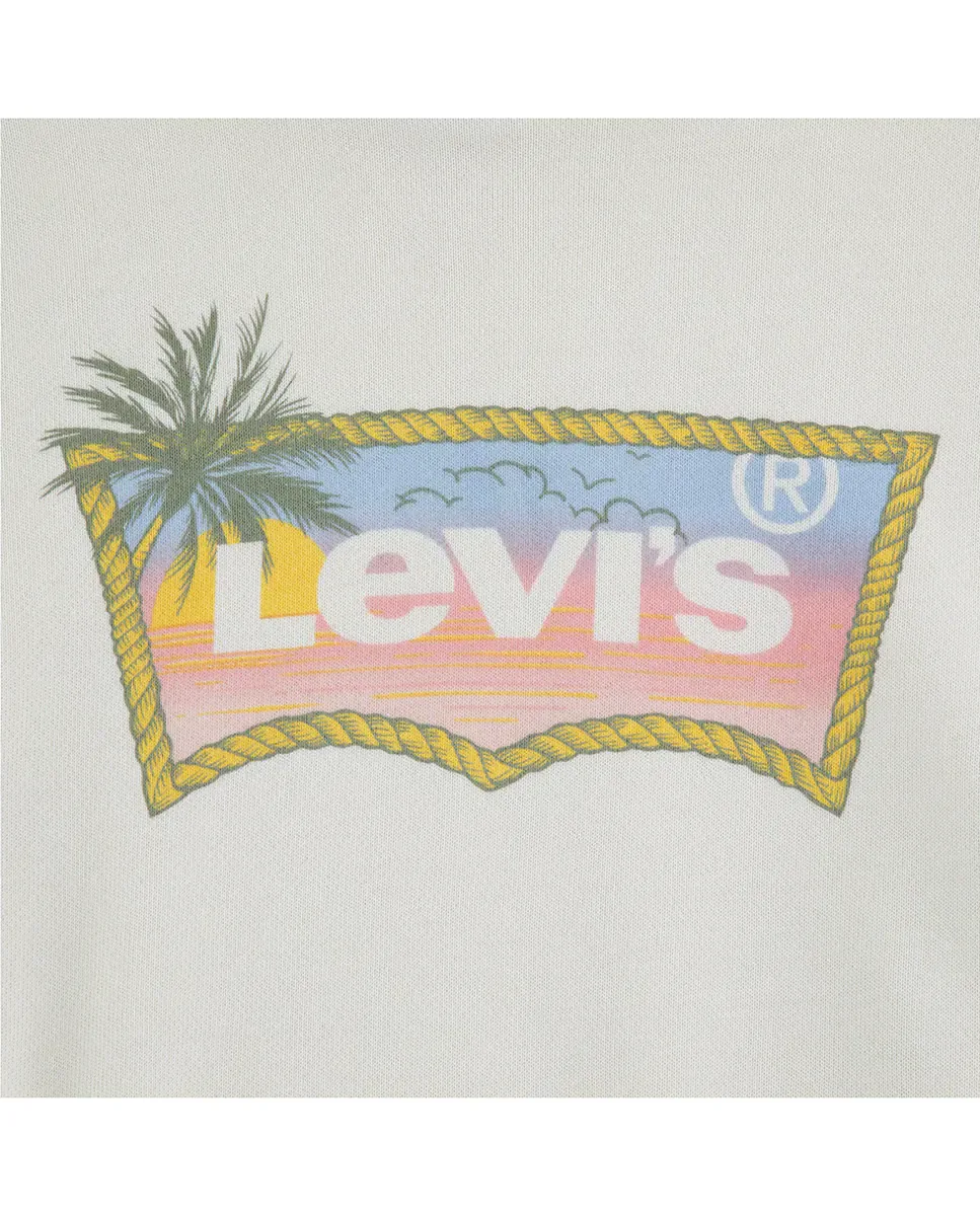Свободная худи с капюшоном Levi's Ombre Batwing, белый — фото 3