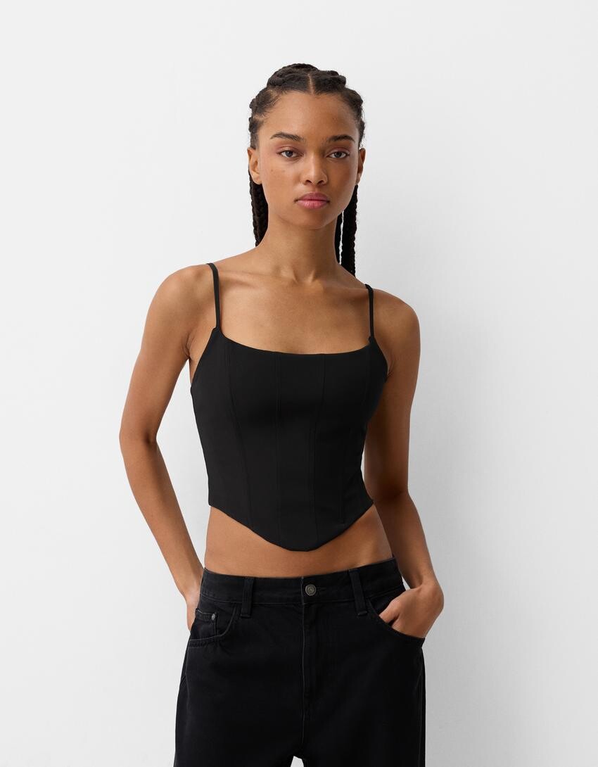 

Корсетный топ Bershka, черный