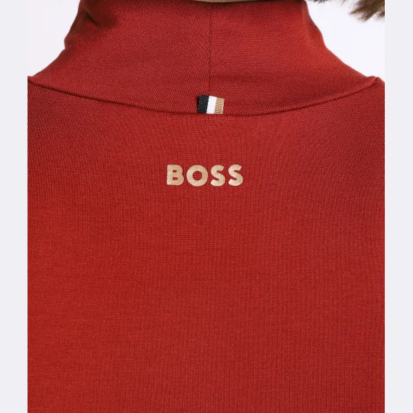 Блузка узкого кроя из эматы Boss, коричневый — фото 4