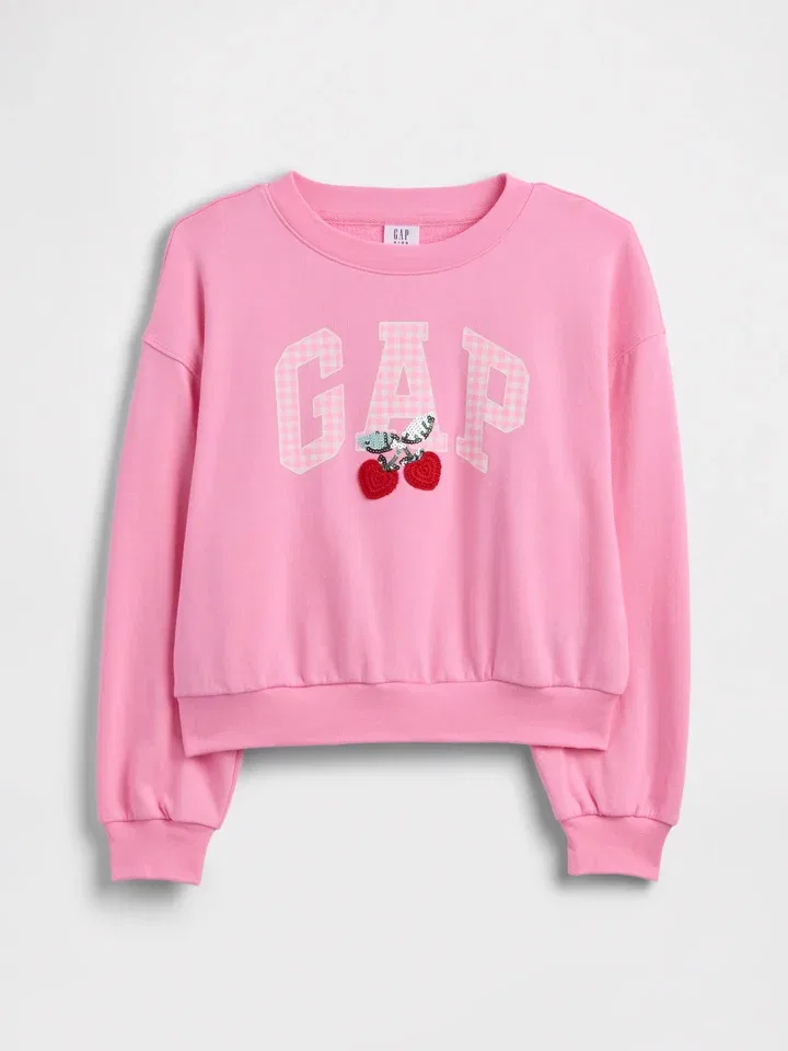 Свитшот с пайетками, GAP, розовый