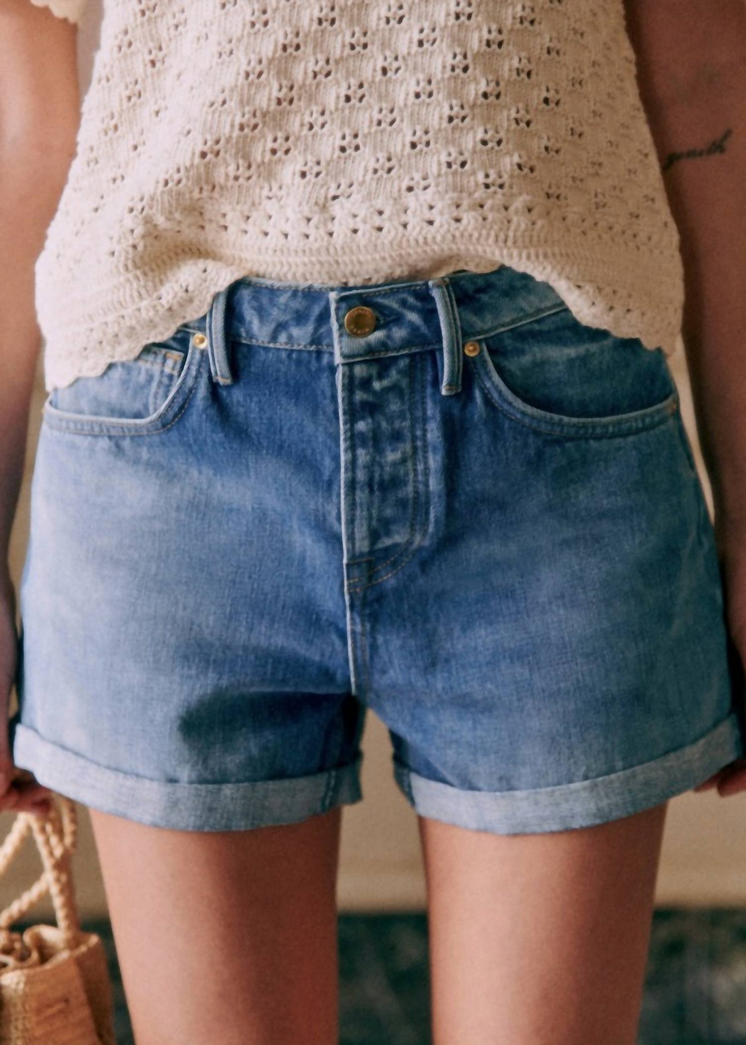 

Шорты Niels из денима Sezane, цвет denim