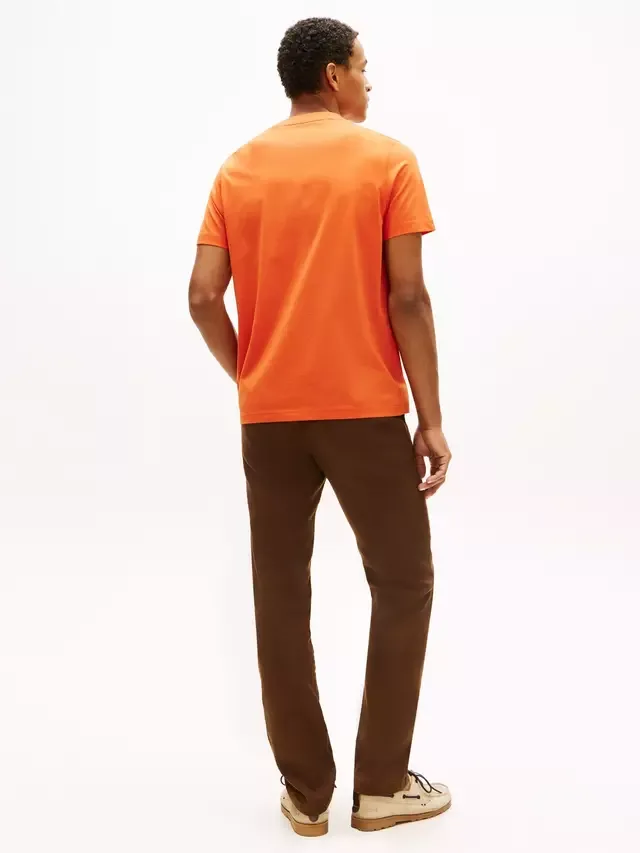 Хлопковая футболка стандартного кроя с коротким рукавом и логотипом Tommy Hilfiger, Orange — фото 3