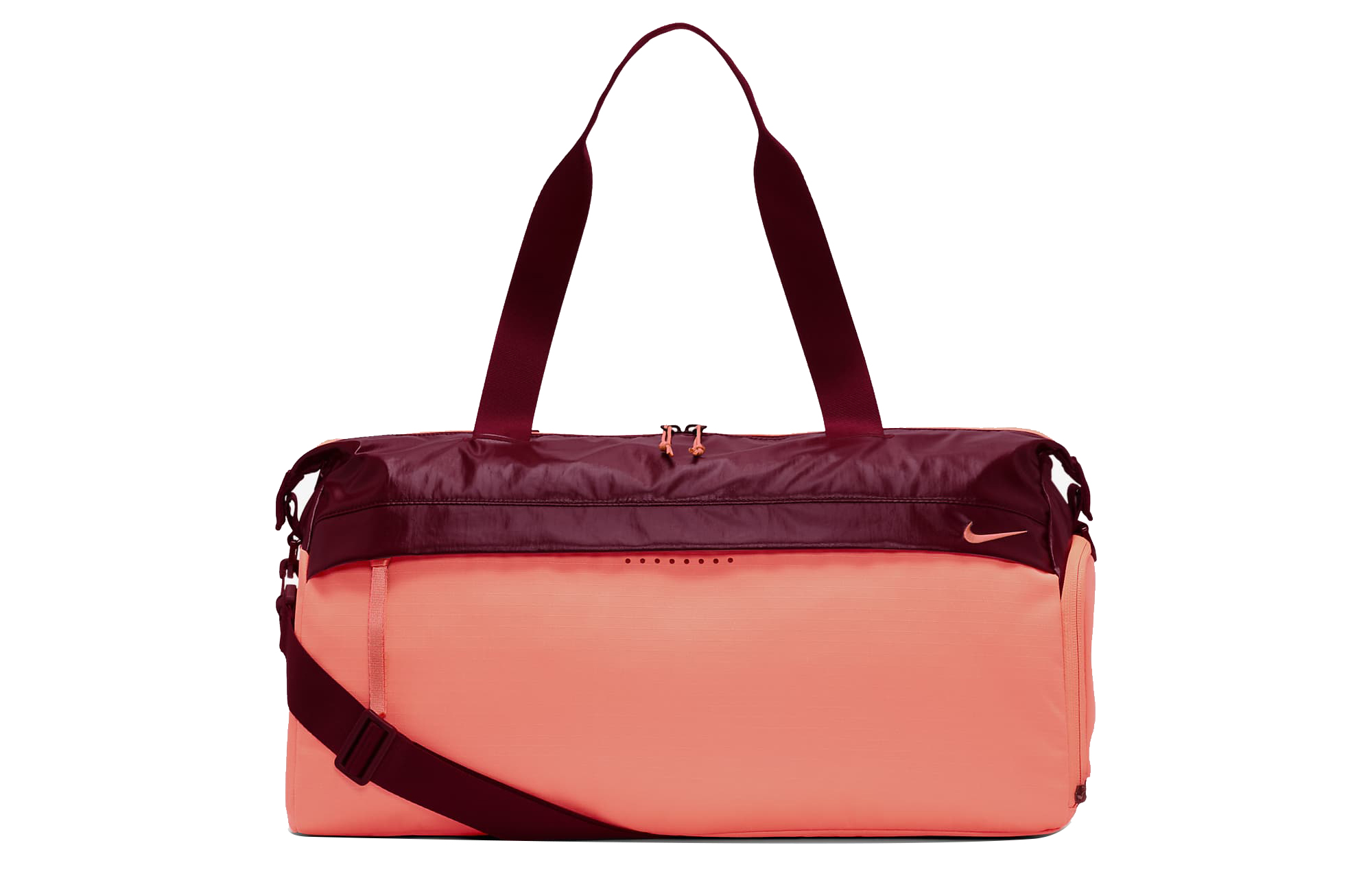 

Nike Сумка для тренировок из полиэстера дорожная унисекс темно-свекольная ярко-оранжевая