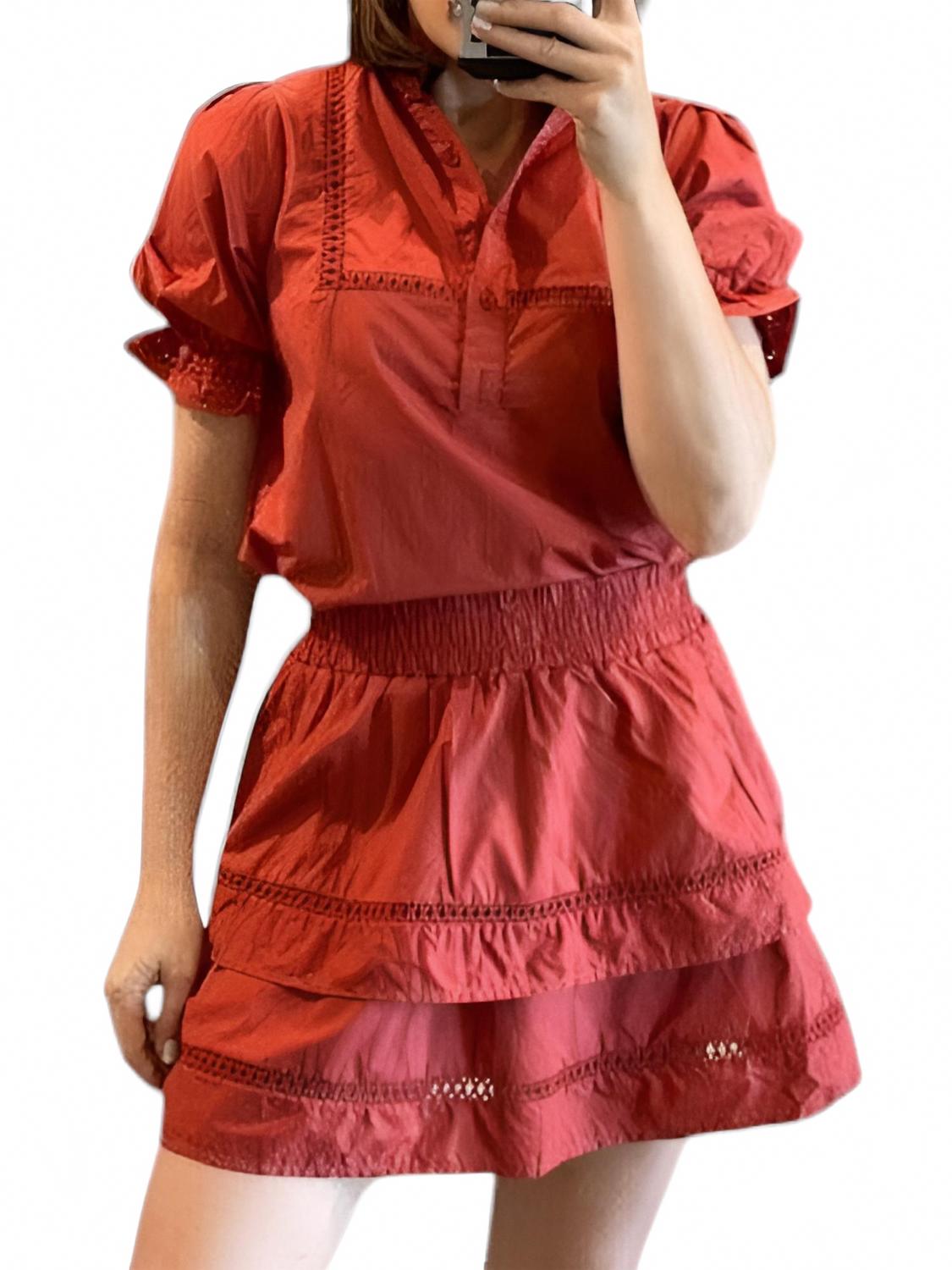 

Юбка с люверсами в кирпичном цвете THE SHIRT, Brick