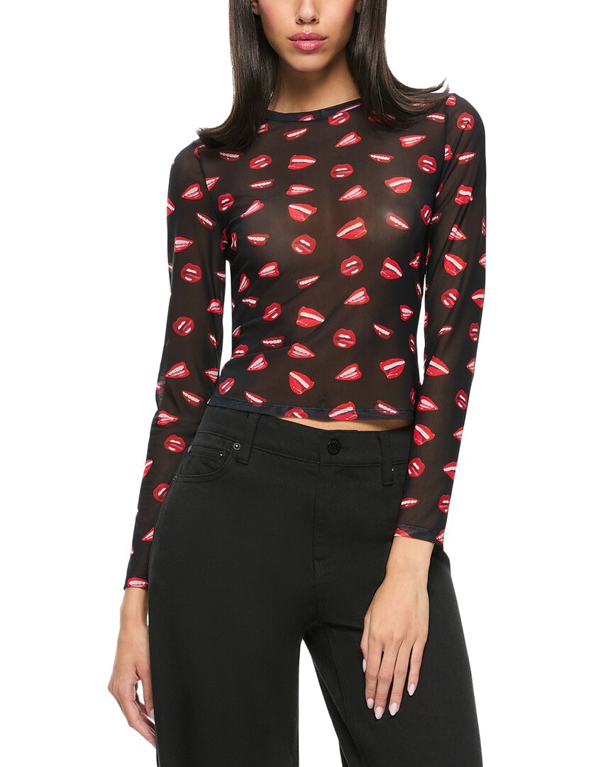 

Элис + Оливия Делайна Топ alice + olivia, черный