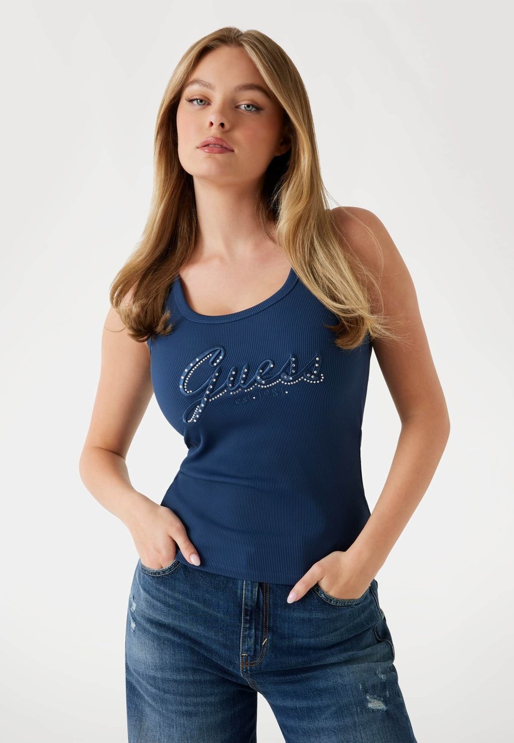 

Топ TANK LOGOSTICKEREI Guess, синий