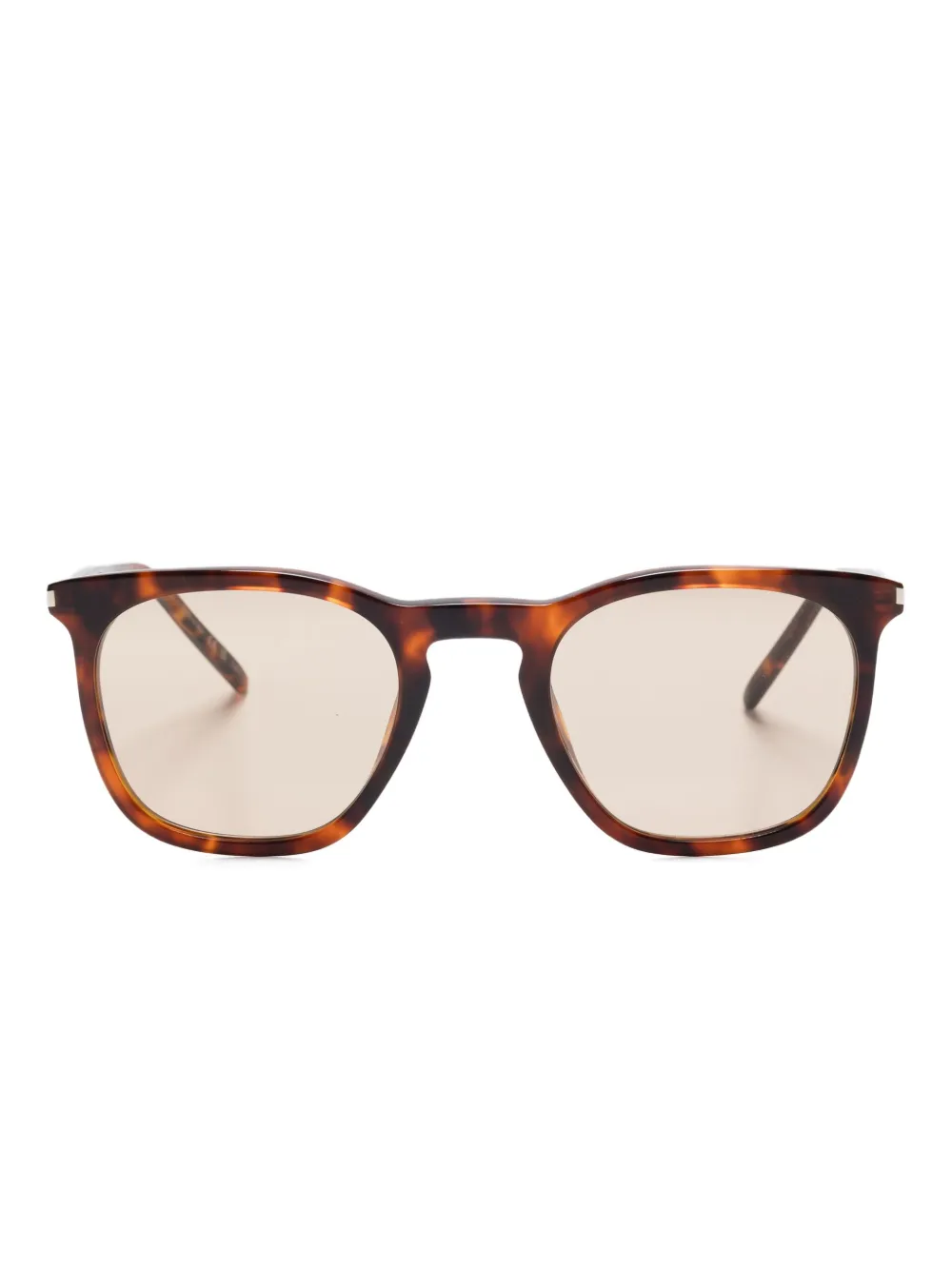 

Солнцезащитные очки в оправе черепаховой расцветки Saint Laurent Eyewear, коричневый