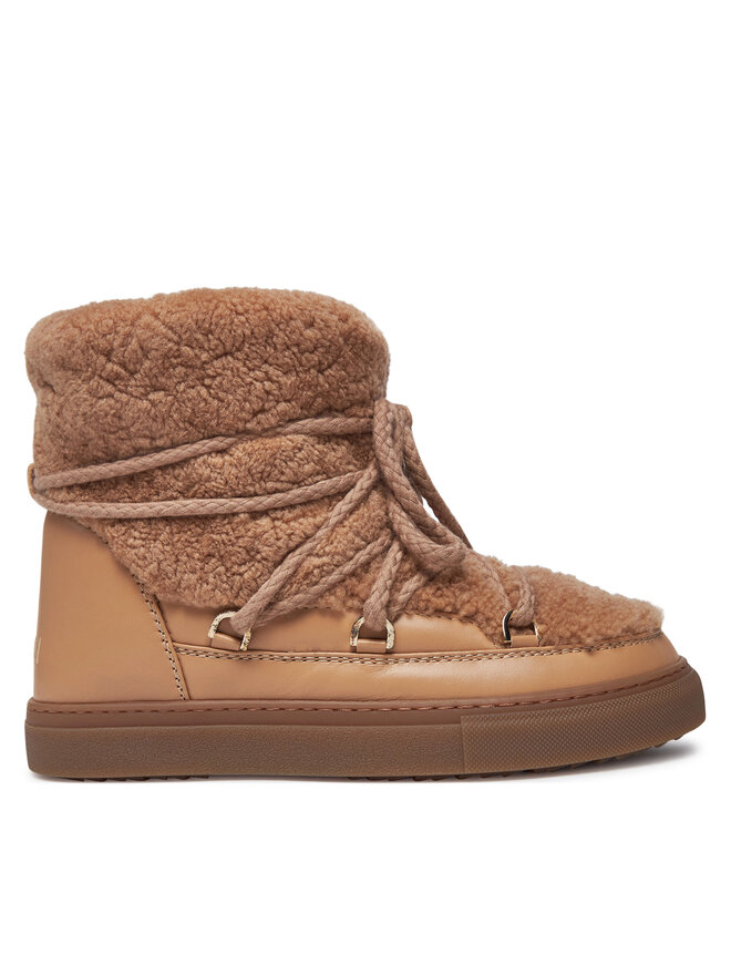 Зимние ботинки женские Inuikii Botas de nieve со шнуровкой, коричневый
