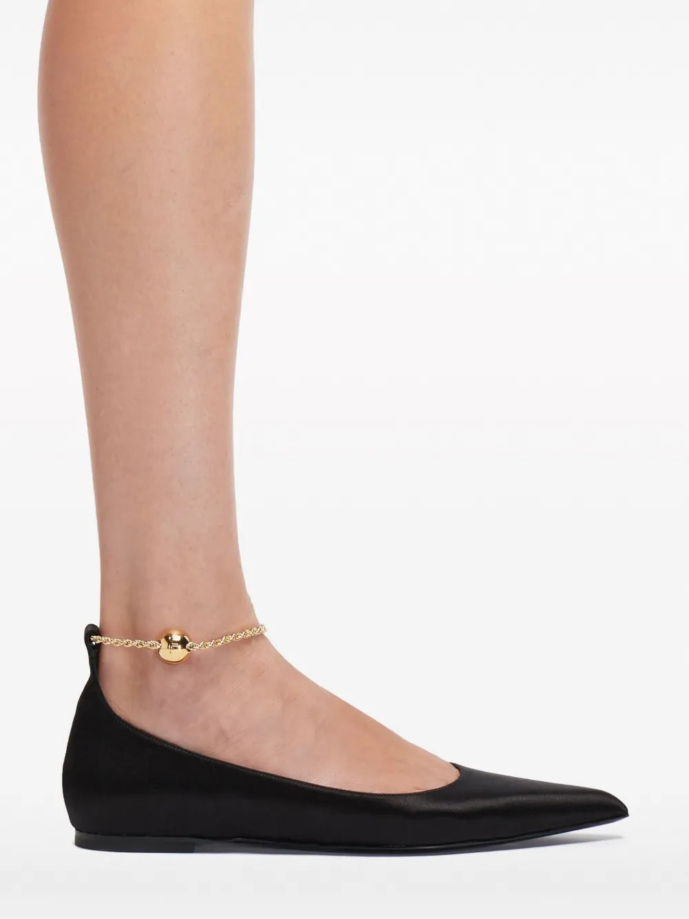 Феррагамо Балетки из кожи с цепочкой Salvatore Ferragamo, черный