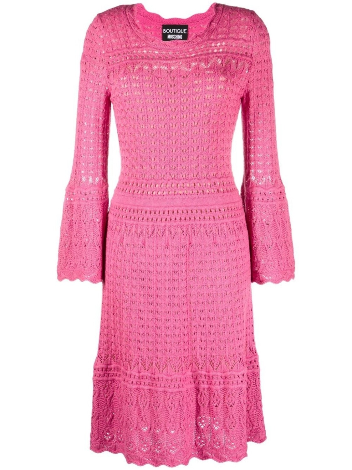 

Платье рыхлой вязки с длинными рукавами Boutique Moschino, розовый