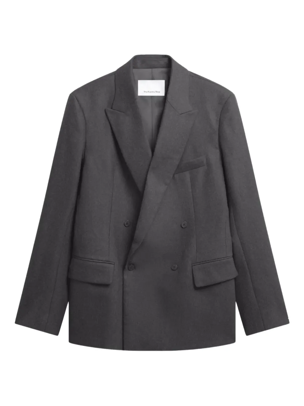 

Двубортный пиджак из фланели The Frankie Shop, серый