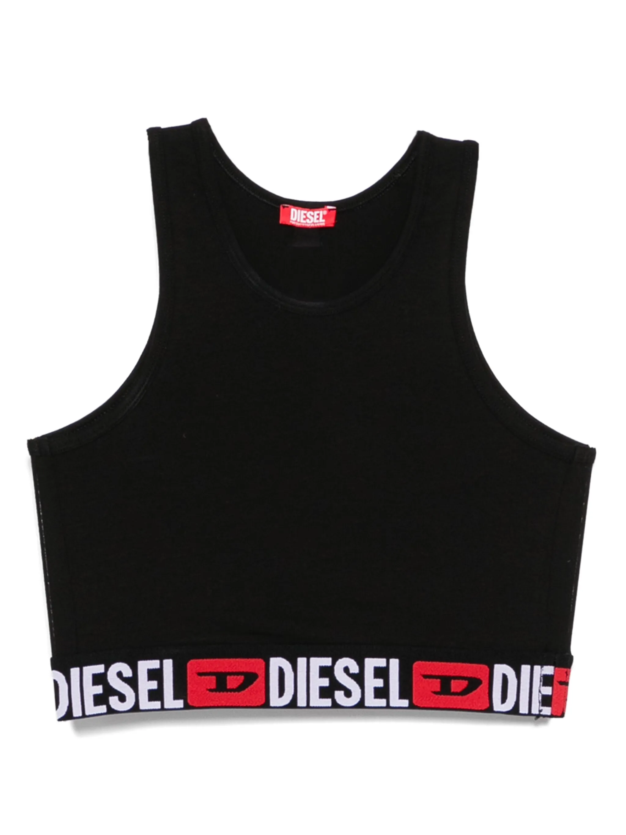Укороченный топ с логотипом Diesel, черный
