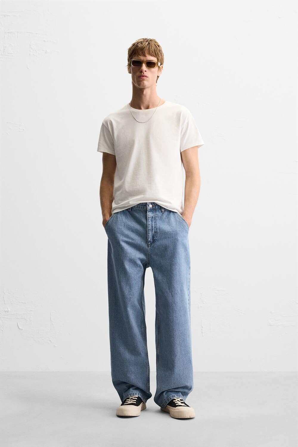 

Джинсы мешкового покрытия ZARA, темно-синий