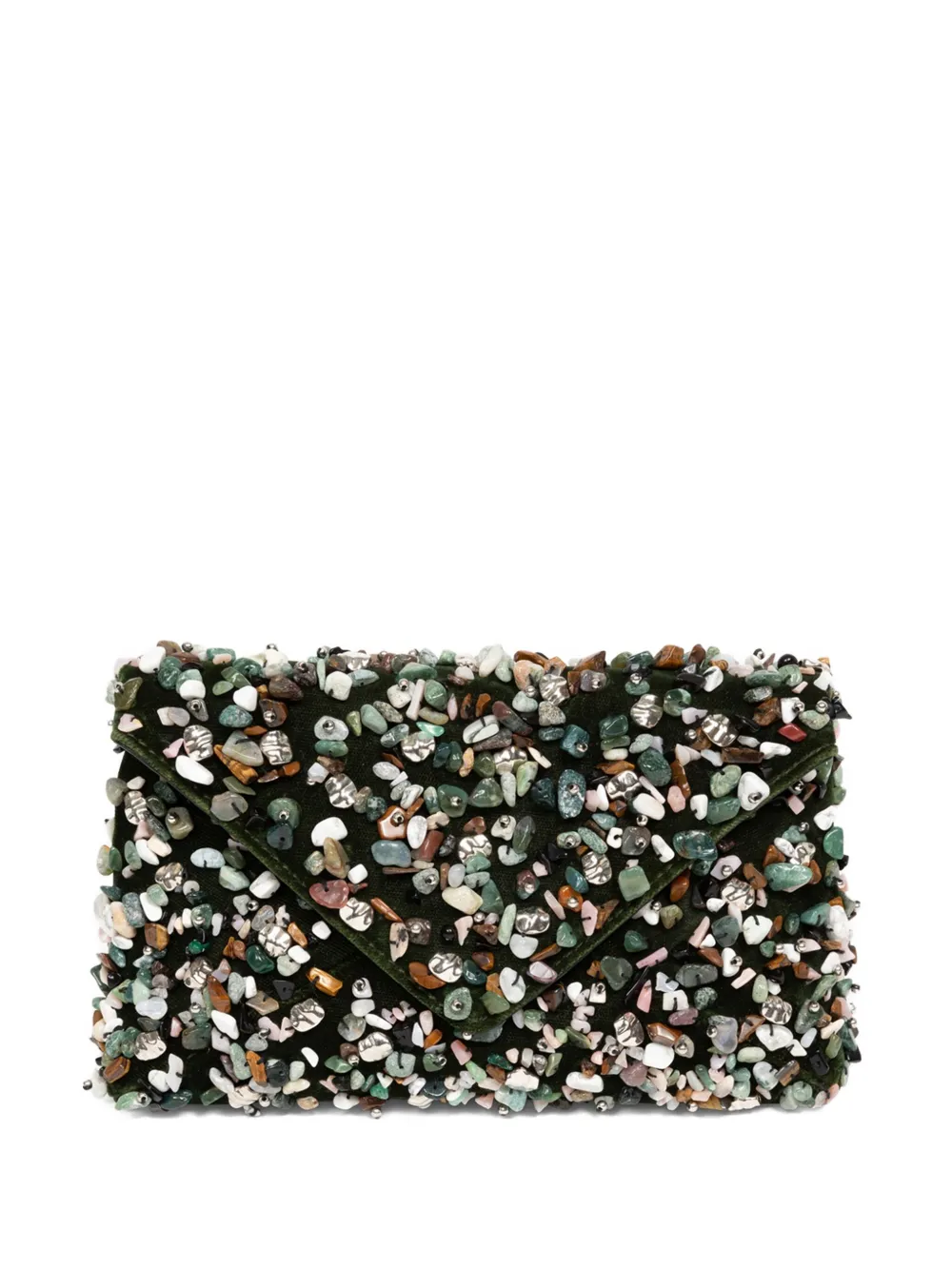 

Декорированная сумка-конверт размера мини DRIES VAN NOTEN, зеленый
