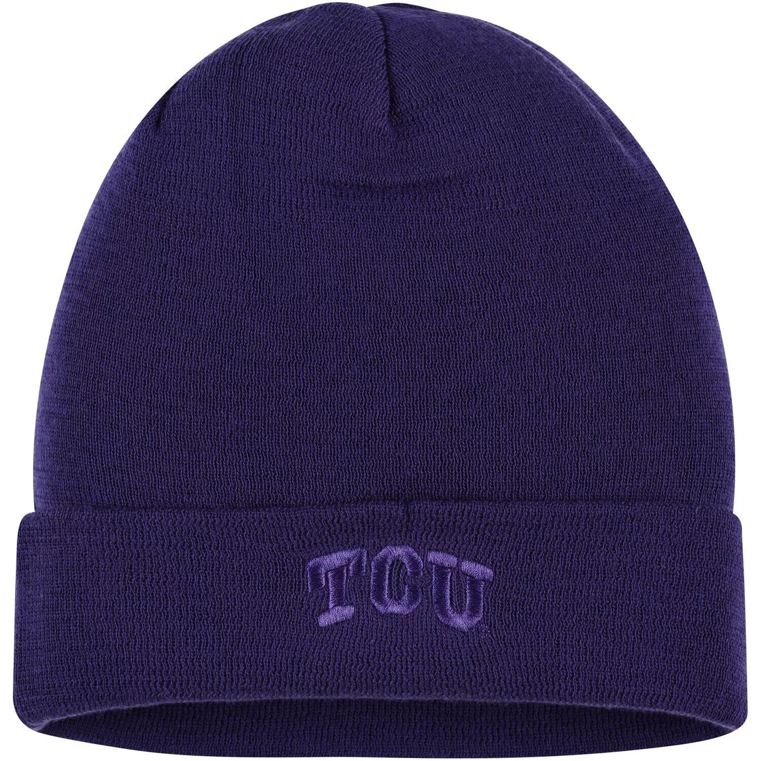 

Мужская фиолетовая вязаная шапка с манжетами в тон Nike TCU Horned Frogs