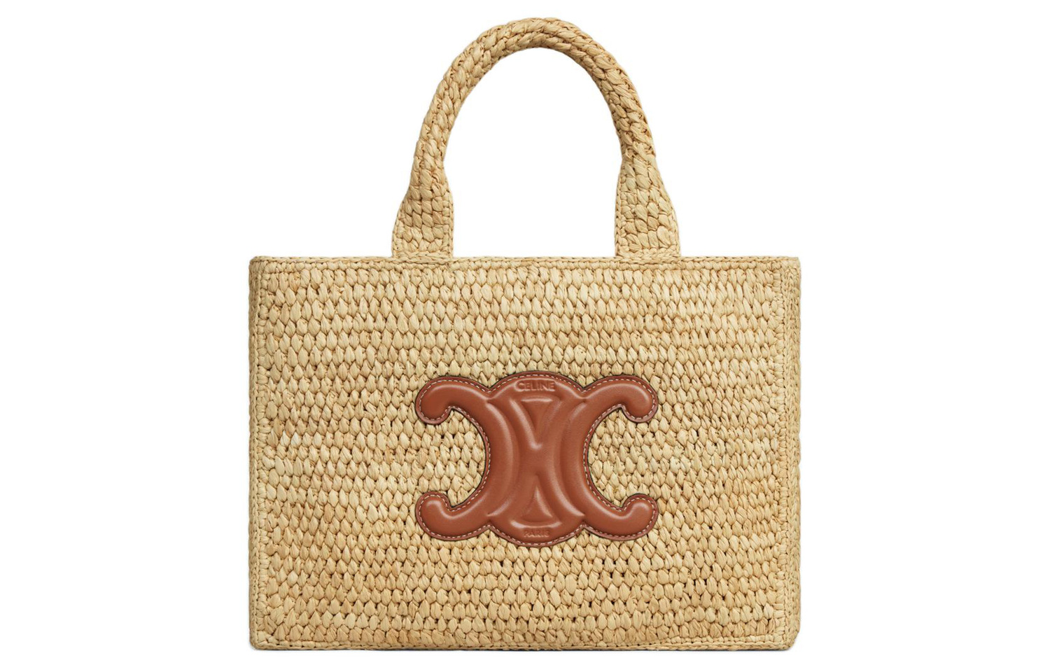 

Сумка через плечо Cabas Thais Plant Material с кожаной окантовкой, кроссбоди, маленькая женская сумка tawny CELINE