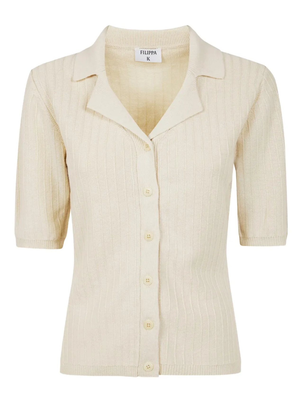 

Кардиган с короткими рукавами в рубчик Filippa K, нейтральный