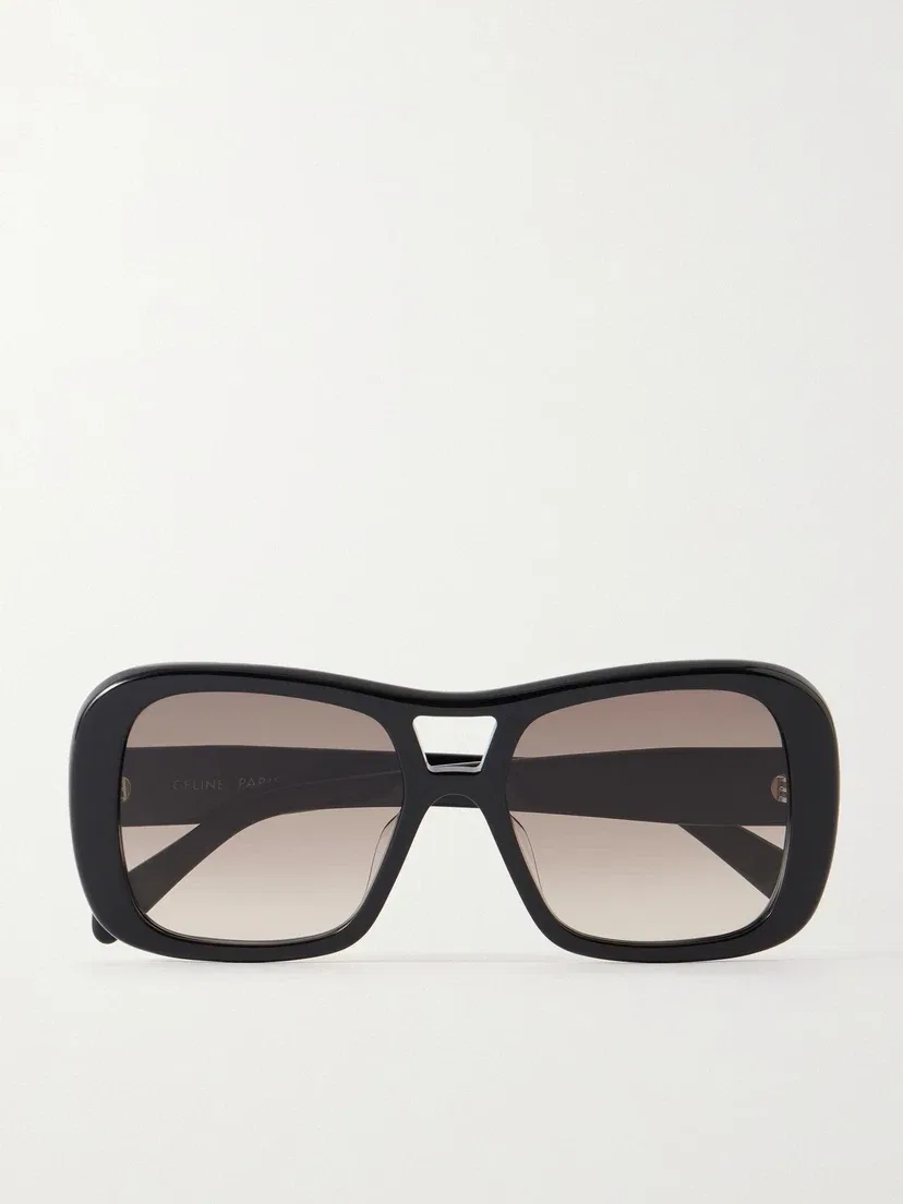 Солнцезащитные очки-авиаторы из ацетата CELINE EYEWEAR, черный