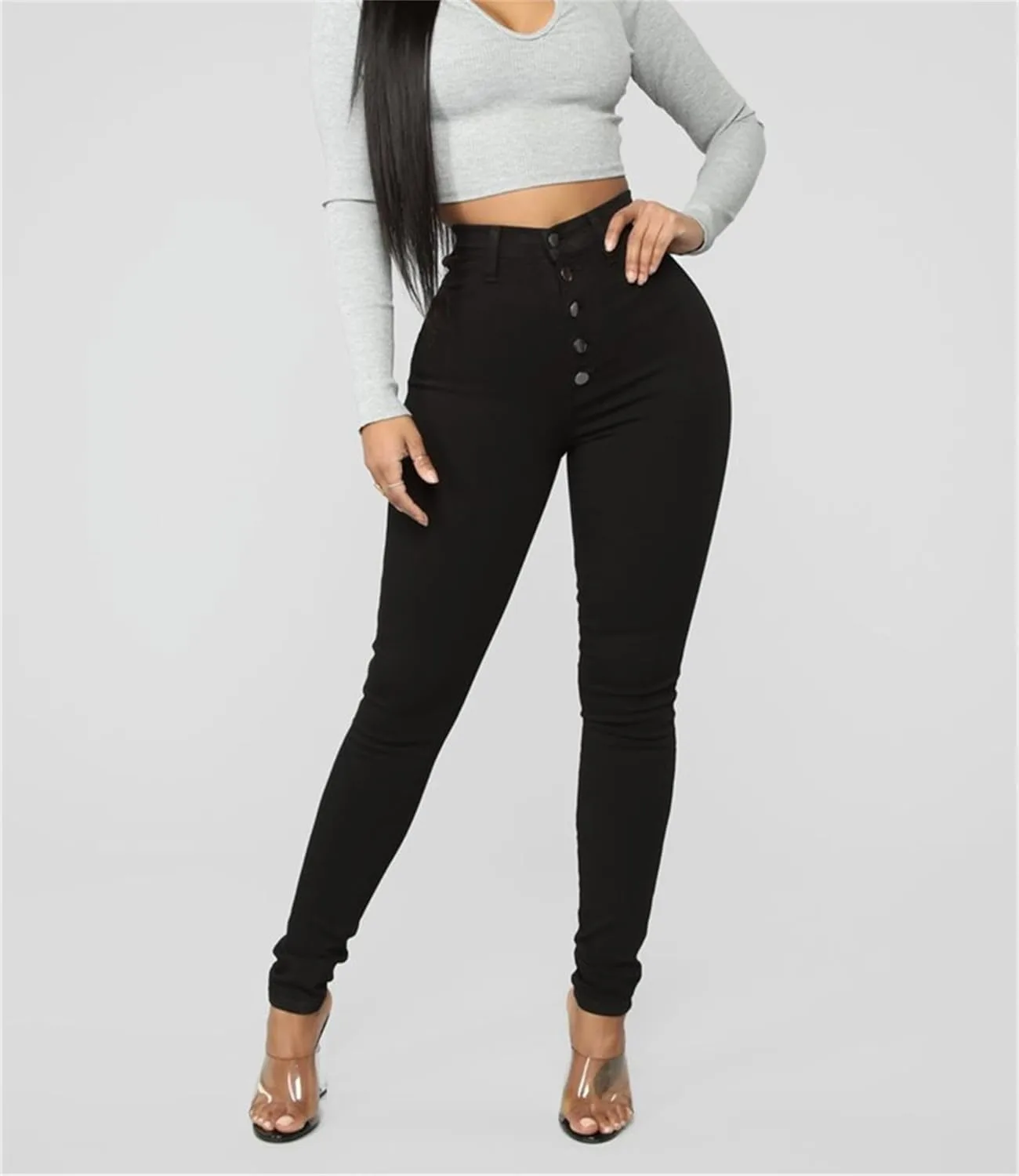 Женские джинсы Curvy High Waist Stretch с эффектом подтяжки — фото 2
