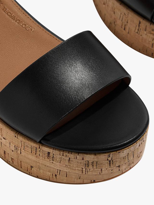 Сандалии platfforms из смесовой кожи на каблуке с ремешком на щиколотке FitFlop, черный — фото 3