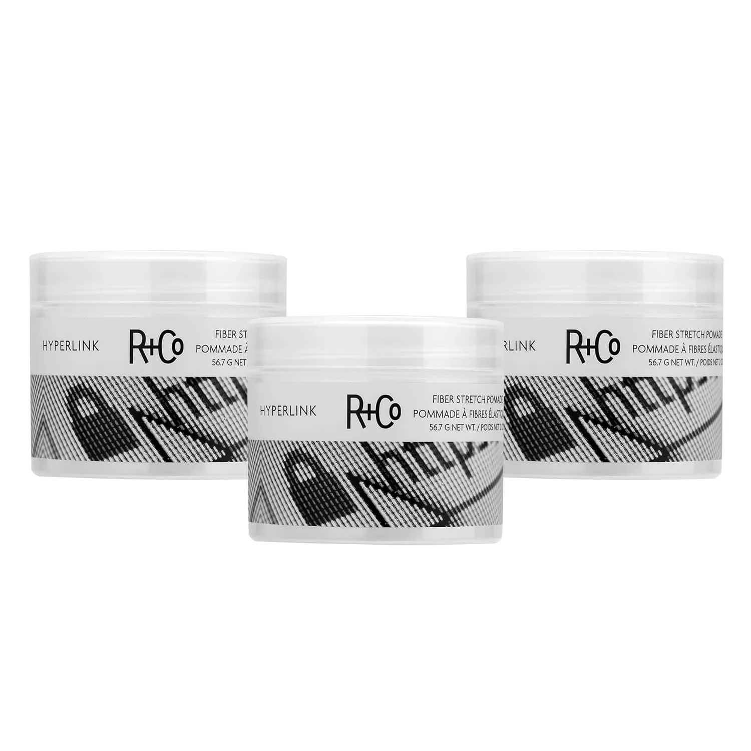 Помада для укладки волос R+Co HYPERLINK Fiber Stretch Pomade - обеспечивает фиксацию и гибкость, придает текстуру и четкость, подходит для всех типов волос. 170.10 г (3 шт.)