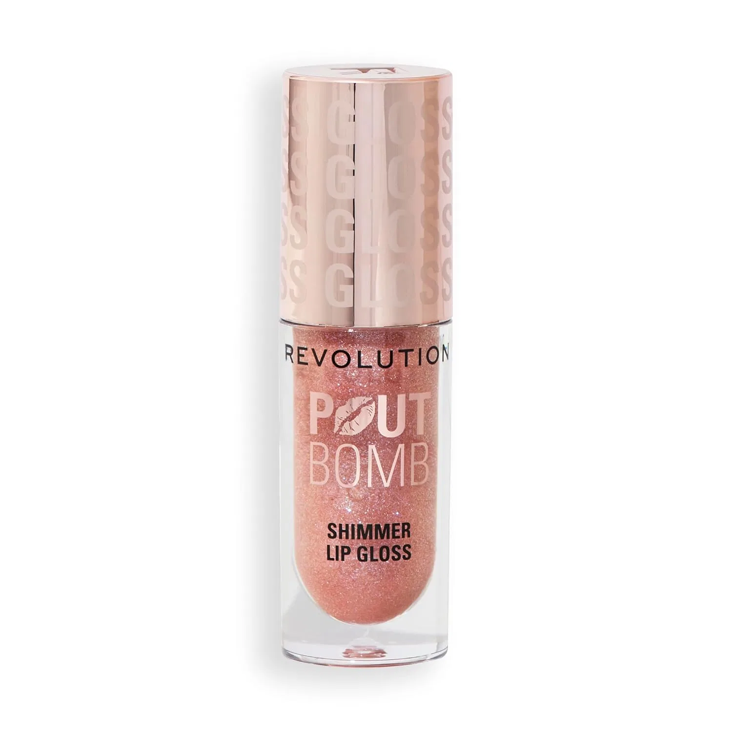 Блеск для губ «Pout Bomb Shimmer Gloss» с гиалуроновой кислотой и ароматом ванили от Revolution Revolution Beauty London, Glimmer Nude — фото 4