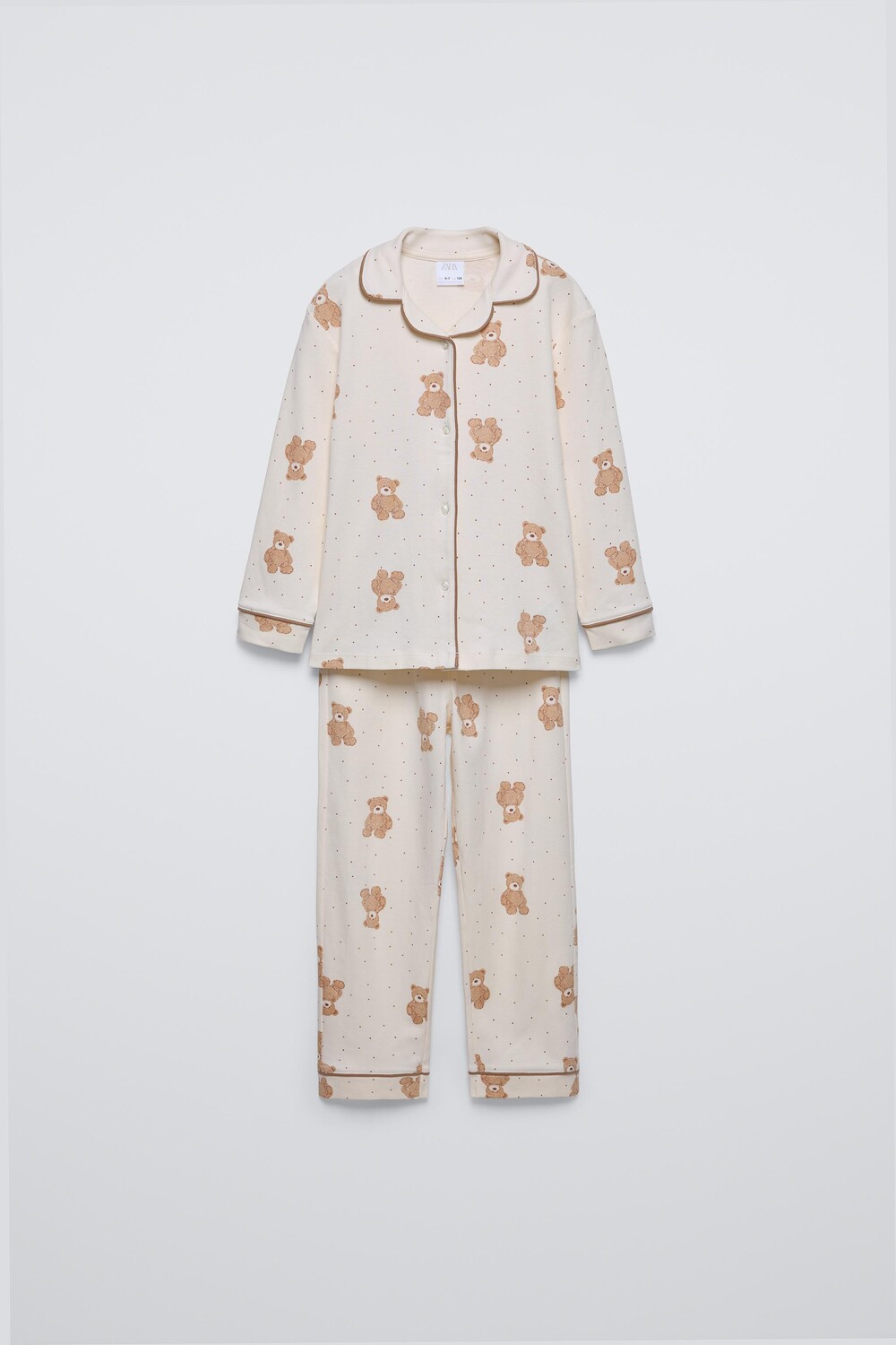 

Возраст 6-14 лет/пижама с медведем ZARA, кэмел