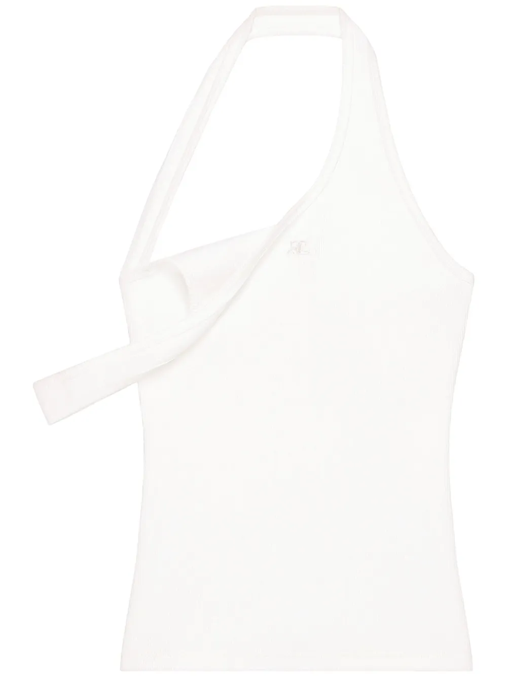 

Топ асимметричного кроя в рубчик Courrèges, белый