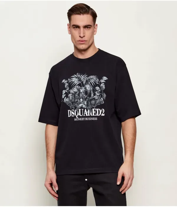 Футболка Monkey Business loose fit Dsquared2, черный