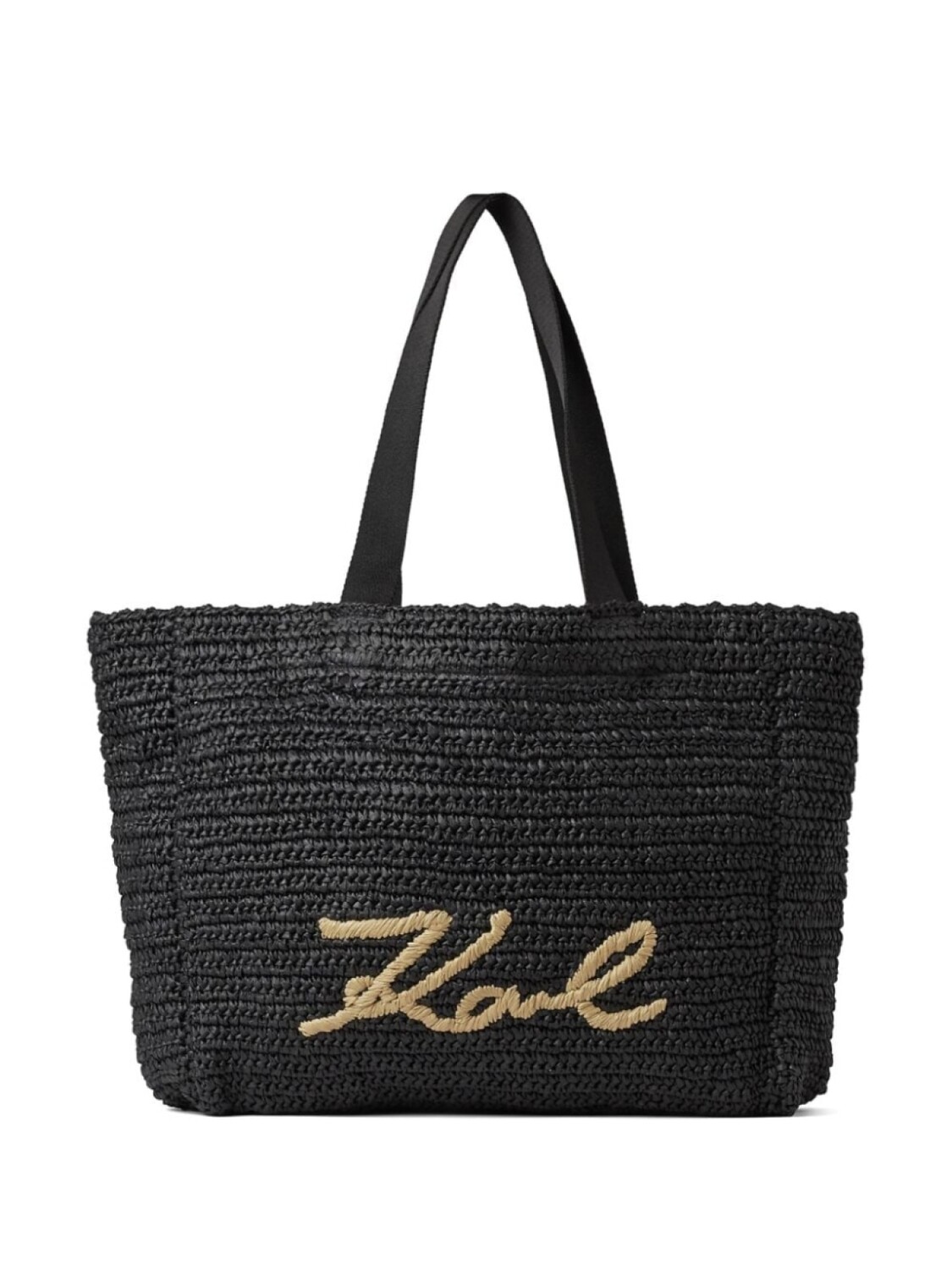

Karl Lagerfeld пляжная сумка Signature из рафии, черный