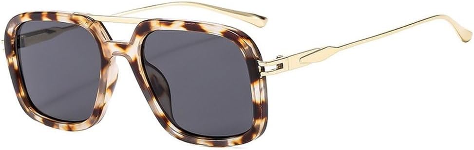 

Мужские солнцезащитные очки в стиле ретро с двойной перемычкой, квадратной формы, защита от УФ-излучения UV400, модные женские солнцезащитные очки с градиентным переходом SKFGNX, Amber Grey