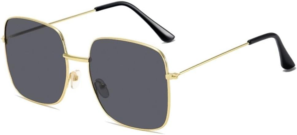 

Стильные универсальные металлические солнцезащитные очки с большой оправой и линзами цвета морской волны, обеспечивающие защиту от УФ-излучения, для женщин и мужчин KTUCN, Gold-gray