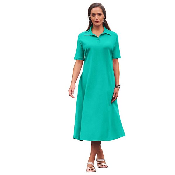 

Женское платье миди с V-образным вырезом plus size Jessica London, Aqua Sea